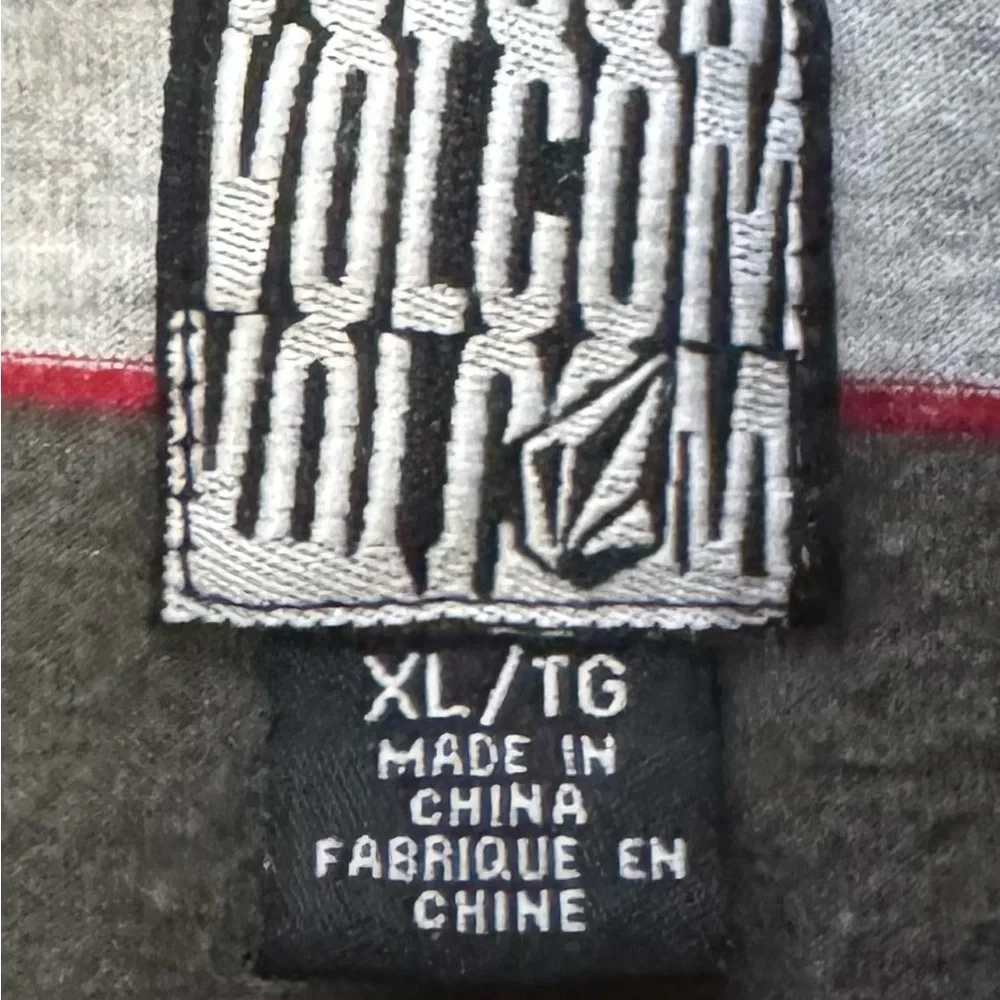 Volcom Men's Black and Gray Striped Hoodie - Picture 2 of 3